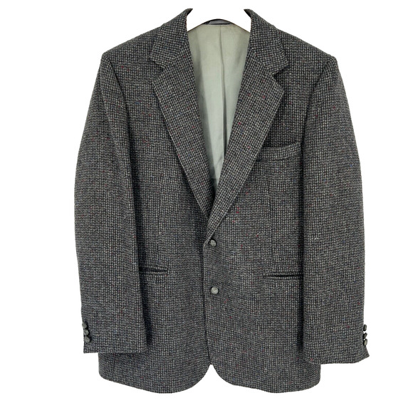 Haggar Other - Vtg Haggar Blazer Sz 42 Tweed Wool Gray USA Ivy League Preppy Grandpa Old Money